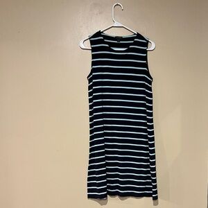 J. JIll Wearever Collection Navy Blue Striped Tank Dress Size S Petite